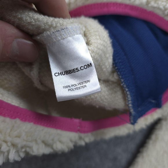 Chubbies Hoodie Mens Medium White The Snow Day Sherpa Fleece Pullover Kangaroo - Picture 4 of 11